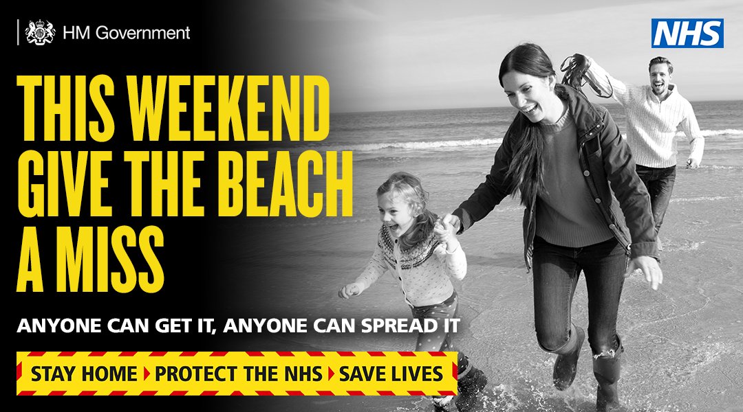 If you go out this weekend, you might catch more than the sun. 

#Coronavirus #StayHomeSaveLives