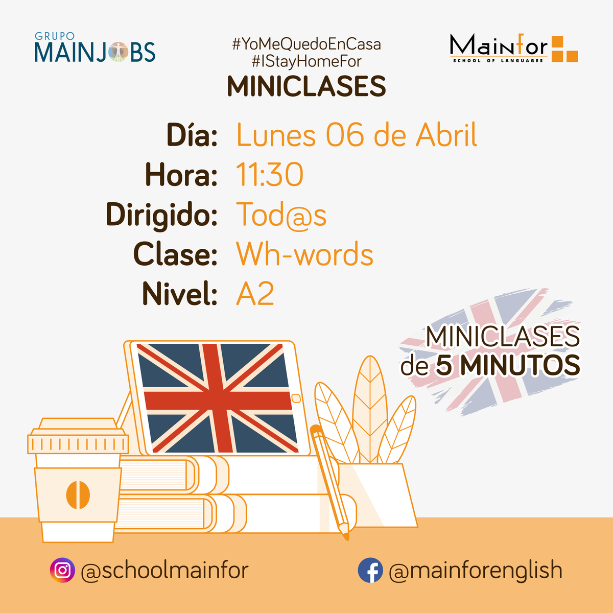 ¿Todavía tienes dudas de cómo formular preguntas en inglés? Te lo explicamos el lunes a las 11:30 en las MINICLASES LIVE #YoMeQuedoEnCasa desde Facebook e Instagram. ¡Disfruta del fin de semana!
 #inglés #idiomas <a href="/Educacion_UMA/">FacultadEducaciónUMA</a>  #gratis <a href="/CCSaludUMA/">Facultad Ciencias de la Salud</a> <a href="/Cotilleos_UMA/">Cotilleos UMA ❤️</a> <a href="/ComuniFac/">Fac.ComunicaciónUMA</a>