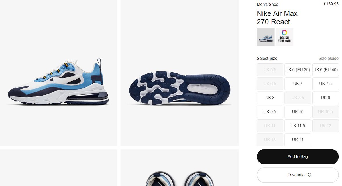 air max 270 react unc