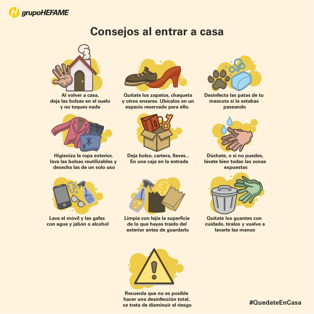 Hefame_es's tweet photo. ⚠️En caso de que necesites salir de casa⚠️

Echa un vistazo a estas pautas para acceder correctamente a tu vivienda 🏡 despues de volver de la calle🚶‍♀️🚶🏻

#QuedateEnCasa https://t.co/gYsn5Fy7mr