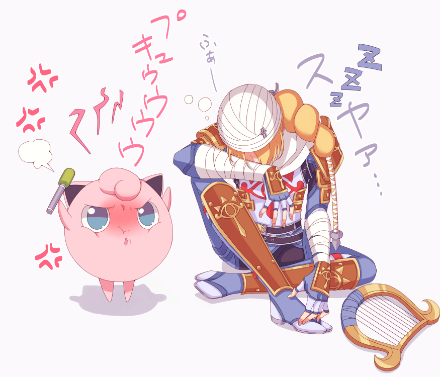 実梨 Miri 在 Twitter 上 スマブラsp絵 プリンちゃんとシークさん 歌の練習に付き合うと約束してもらったのに眠られて怒るプリンちゃんと顔面らくがきの刑に処されてしまったシークさん らくがきした顔だけだといたたまれなかったので3枚目は顔面らくがき無しの