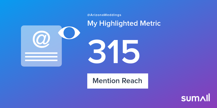 My week on Twitter 🎉: 1 Mention, 315 Mention Reach. See yours with sumall.com/performancetwe…