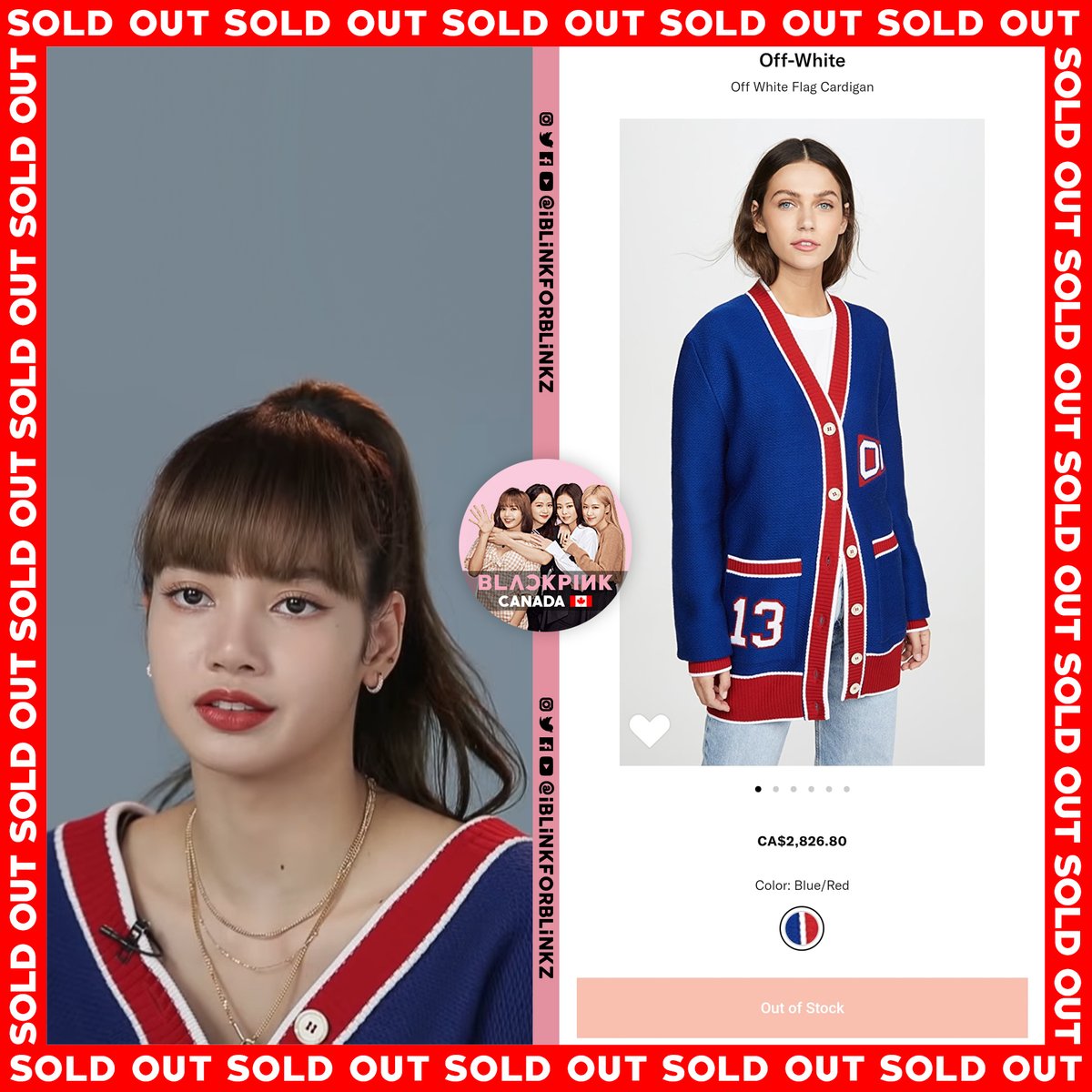 off white flag cardigan