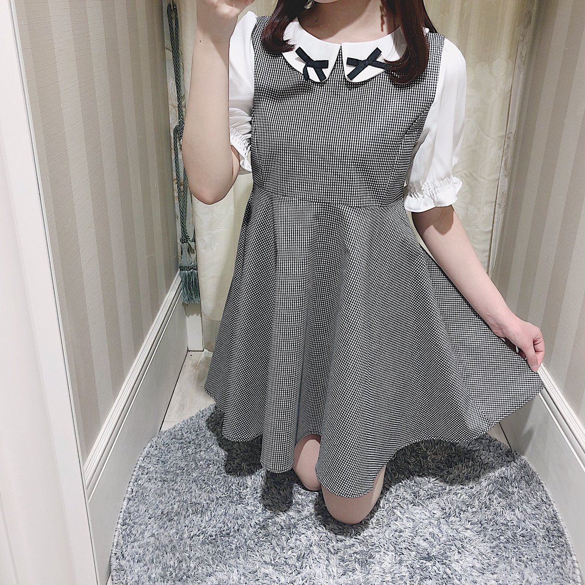 Evelyn 近鉄パッセ店 𝒩ℯ𝓌 𝒶𝓇𝓇𝒾𝓋𝒶𝓁 大人気の襟リボンopが半袖になって 再入荷致しました パフ袖と襟のリボンがpointです 襟と袖が白になっているので顔を明るく見せてくれます 是非店頭にてご覧下さい Op 7 900 Tax T