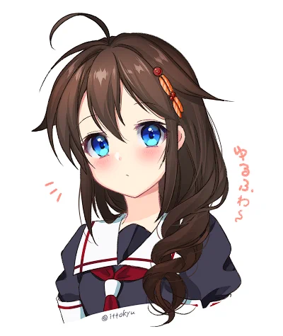 三つ編みほどきたてで髪の毛がゆるふわ～ってなってる時雨ちゃん #艦これ 