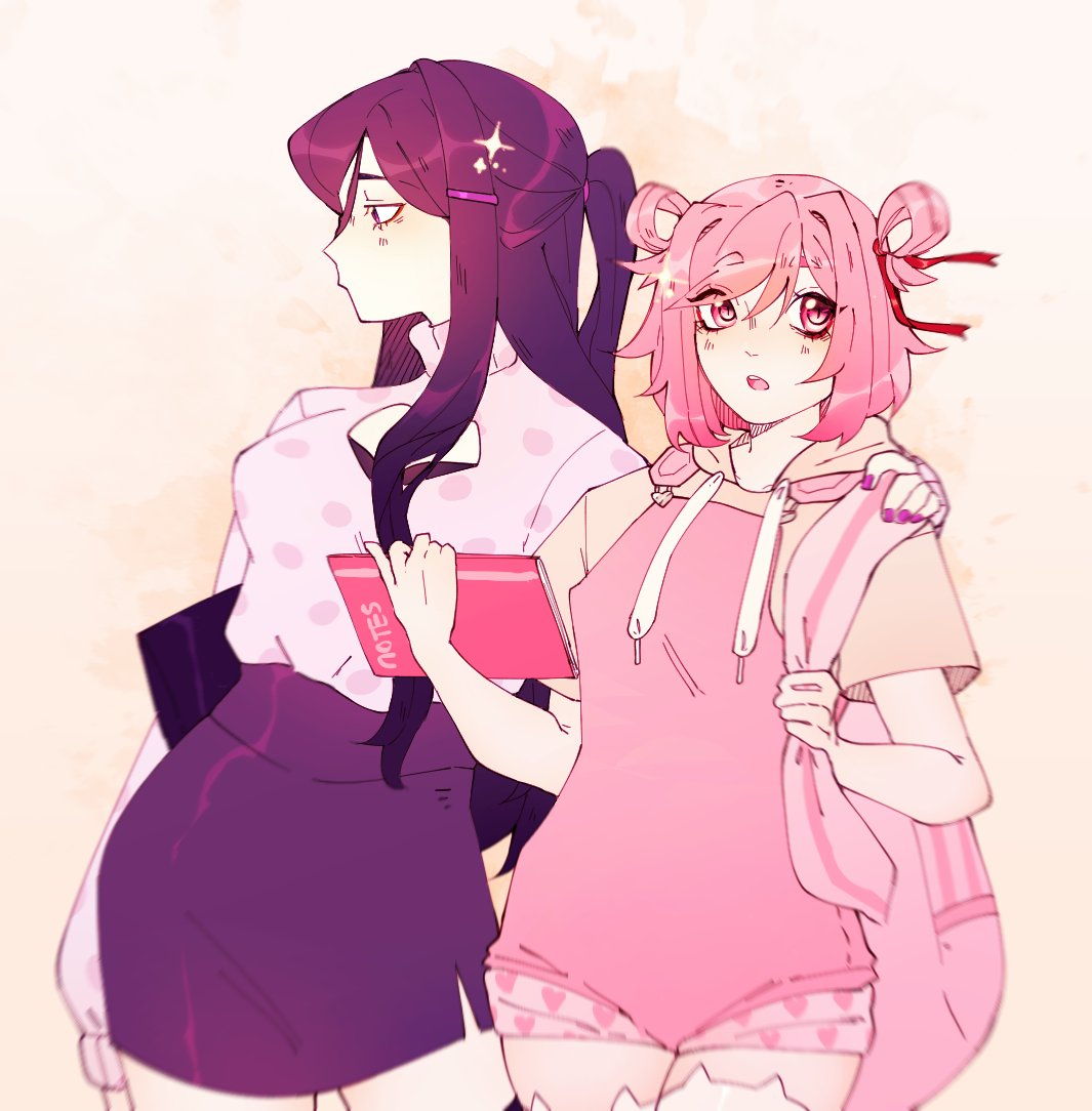 “been a while since i drew natsuki &amp; yuri...

#...