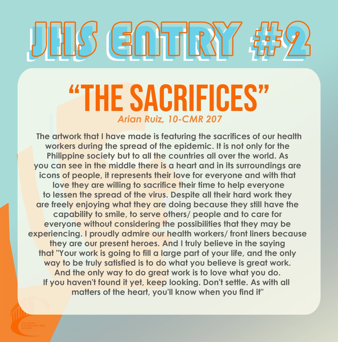"The Sacrifices" by Arian Ruiz, 10-CMR 207