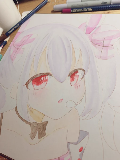 色紙途中…塗るの楽しい 