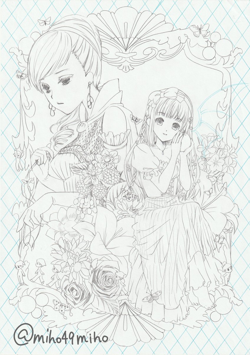 miho49miho's tweet image. 過去絵ですが、塗り絵にどうぞ(印刷の場合A4推奨)
サインは消さないでね
それ以外の線は、加筆修正色変えなどなどご自由にしていただいてOKです
個人で楽しむ範囲でご利用ください

大変な時期ですが、頑張りましょう
少しでもおうちで楽しく過ごせますように！

#ColorOurCollections