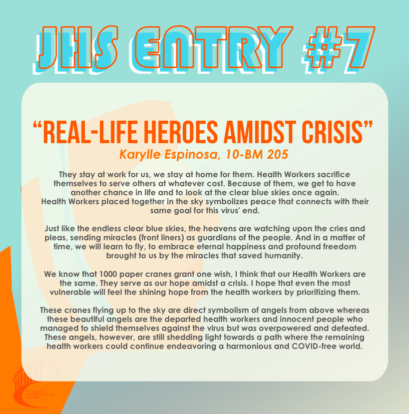 "Real-Life Heroes Amidst Crisis" by Karylle Espinosa, 10-BM 205