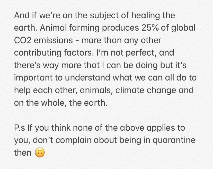 LizzieJoseph7's tweet photo. Yeah, yeah only celebs write open letters but here I am banging on about animal farming and climate change again but it has a twist this time cause it also includes some notes about corona. https://t.co/JOj7ephA3v