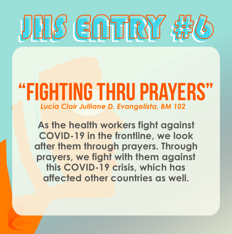 "Fighting Thru Prayers" by Lucia Evangelista, 10-BM 102