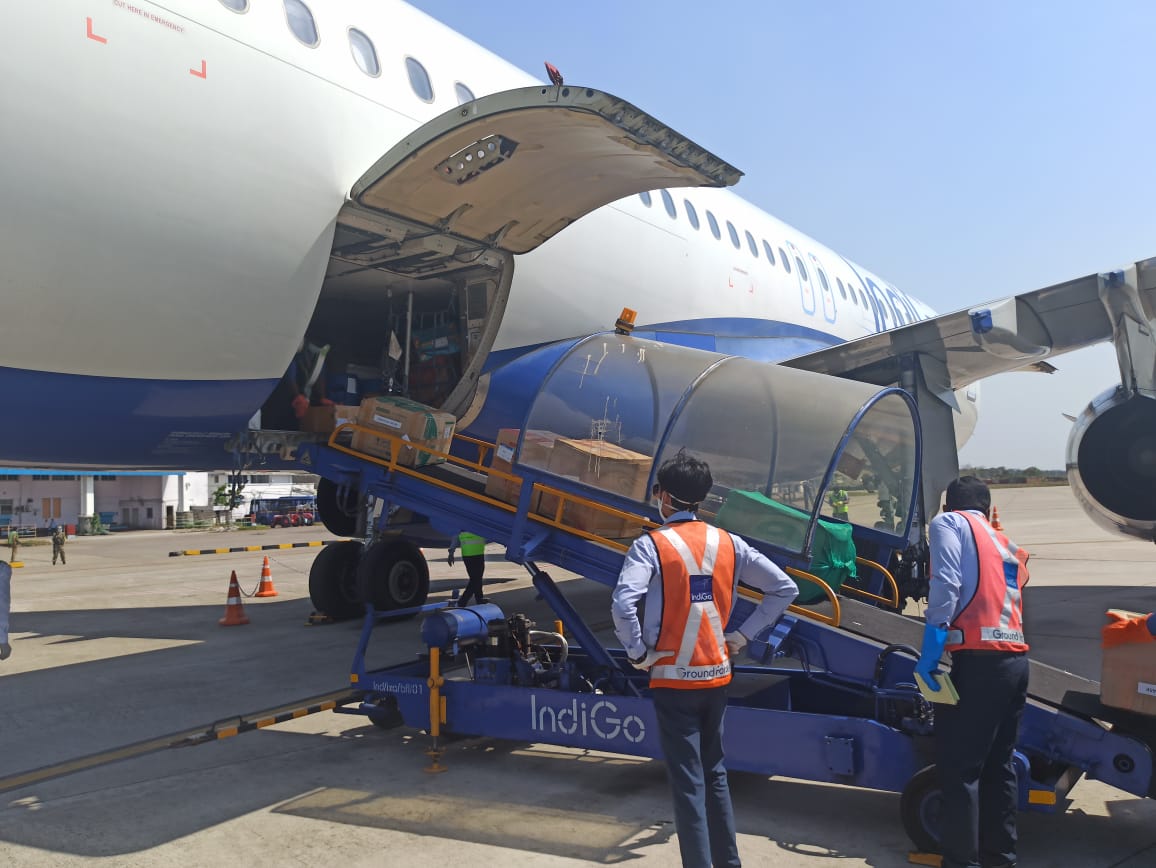 aaiagtairport's tweet photo. Indigo today operated its first cargo flight to Agartala. This brings the no of Cargo flts to 4 so far. The A320 with Flt No 6E-9012 landed Agartala Airport from Kolkata via Imphal at 13:16 IST bringing eseential medical supplies weighing 1551kgs. #HelpFightCorona @AAI_Official https://t.co/pD8Q9wSLgP