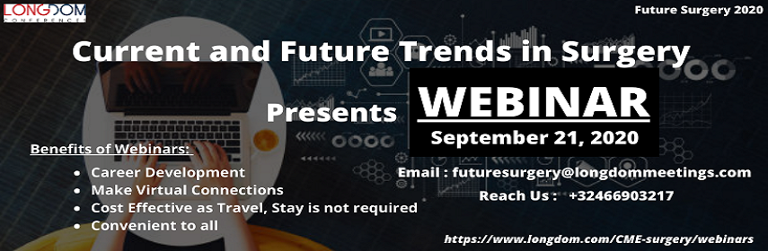 Join the webinars organized by us and let the world know about your research and innovation.
mail us : futuresurgery@longdommeetings.com
Reach us through whatsapp: +32466903217
#internationalconference #surgery #webinar