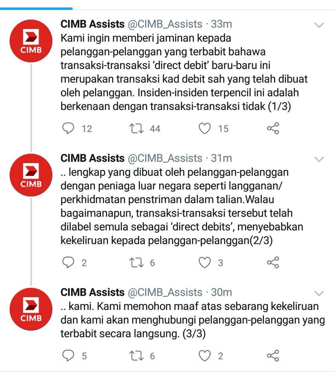 Kewangan Graduan On Twitter 1 Pelanggan Terkesan Buat Aduan Kepada Unit Aduan Cimb Dahulu Kemudian Ke Bnm 2 Pelanggan Tidak Terkesan Ambil Langkah Berjaga Jaga Dengan Tinggalkan Baki Minimum Lakukan Instant Transfer