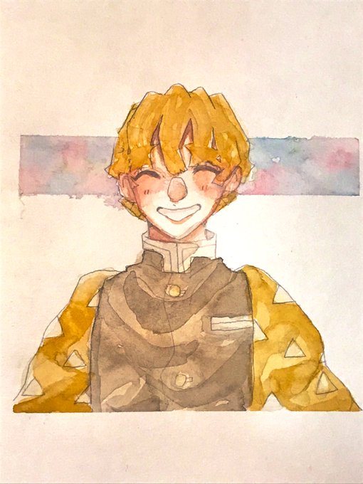 ありんちょ🐜さんがTwitterに投稿した我妻善逸(鬼滅の刃)のイラスト。