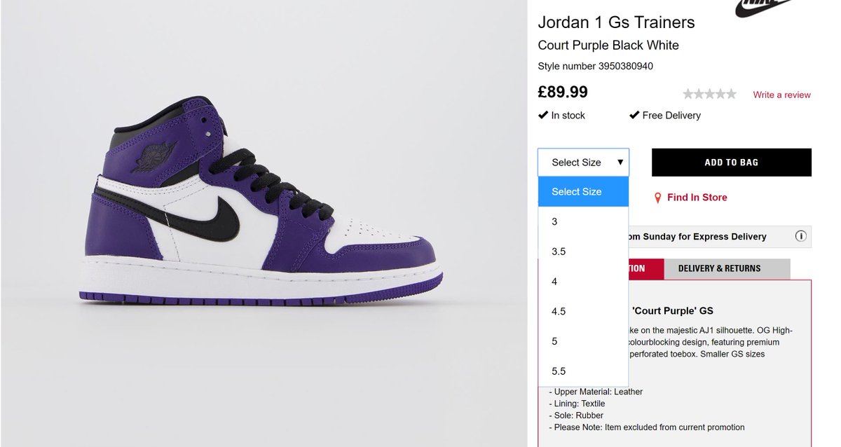 Retro High OG 'Court Purple' GS 