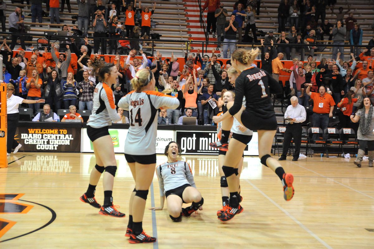 But why let ISU Soccer have all the fun in this thread?  @IdahoStateVB has some fun and fond memories too! Here's one from our wild 3-2 win over NAU in the Semis of the BSC Tourney in Poky, 2014, that saw us come from 2-1 down. I nearly had a legitimate heart attack after! 