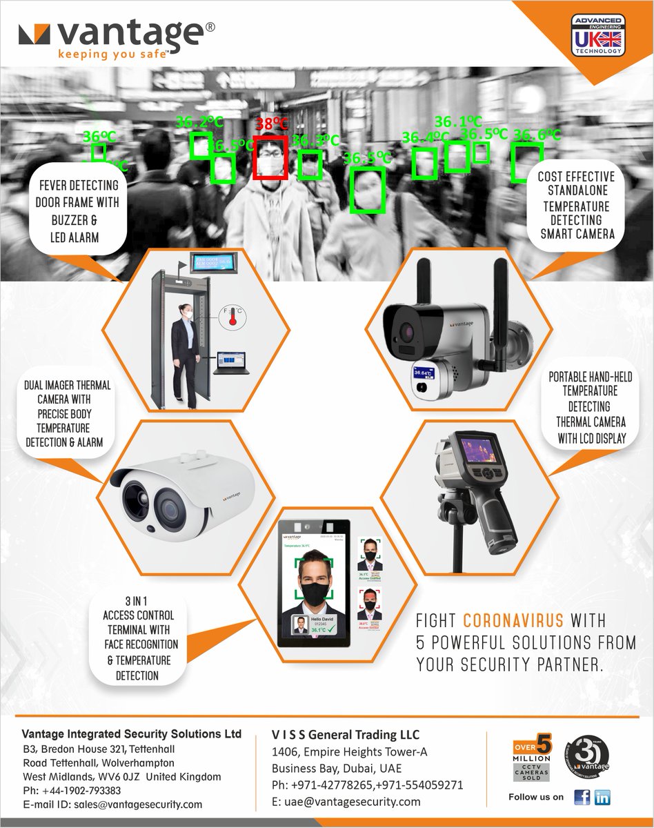 VantageSecurity's tweet image. Comprehensive Solutions for Fever Detection to Combat the Coronavirus Crisis !
Contact Us Now- goo.gl/kREiin 
#Vantage #Security #keepingyousafe #cctv #surveillance #accescontrol #alarmsystems #entrancemanagement #turnstiles #ANPR #coronavirus #covid19pandemic #covid19