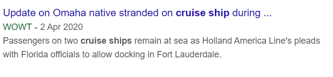 This in itself is a bit weird, given the times we're in. Countries across the globe are trying to persuade cruise ships to dock elsewhere lest their plague-ridden hordes cause a major public health crisis.