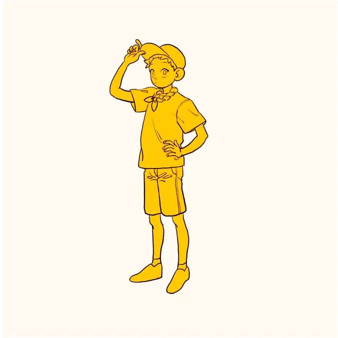 シルエットのとこの線画 