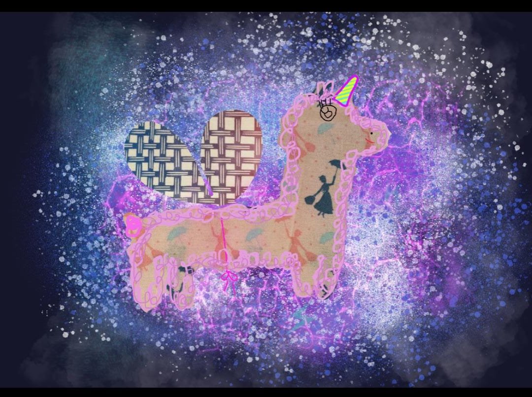 elhines's tweet photo. @noelfielding11 Jess, age 8 #NoelsArtClub entry, a llama-corn https://t.co/3FDpCG1STq