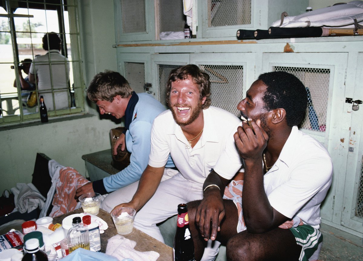  Graham Stevenson, Ian Botham and Viv Richards at Bridgetown, 1981