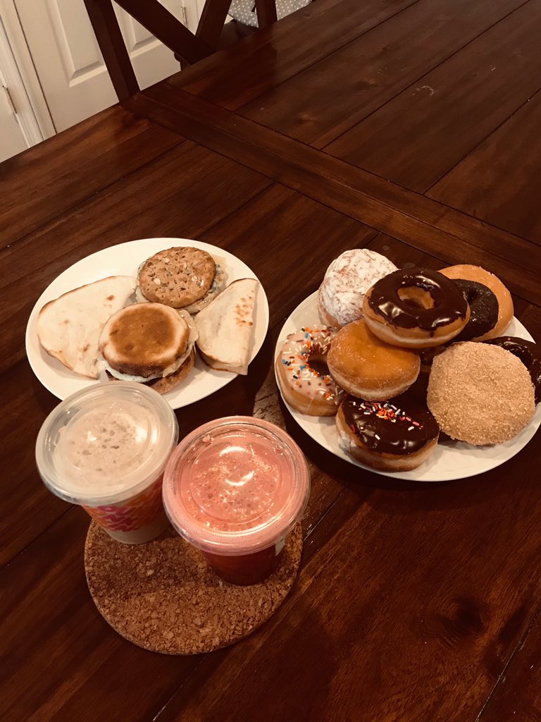 This is the breakfast my neighbor just delivered at our door, making the whole family very excited. We waved at each other across the narrow street, smiling. I think the excitement is not only from missing donuts for a month, but also for their kind and warm hearts. Thanks!