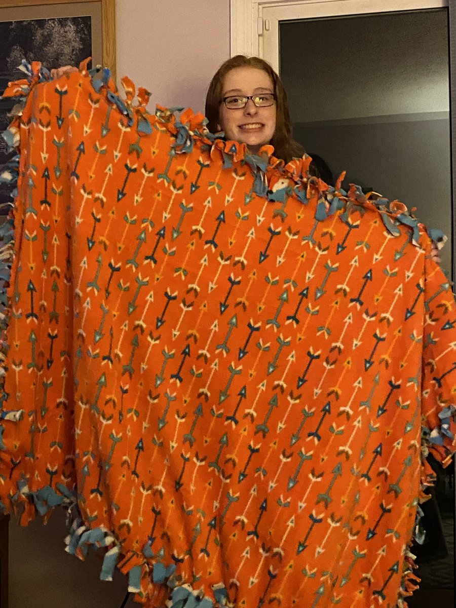 OLMA_NJ's tweet photo. Katie and Maria Pia take the #CharitableChallenge by making blankets for displaced children.  There's nothing like a snuggly blanket when you need a little extra TLC. ❤ #OLMAOnline #OLMACares #Sisterhood #SeeTheGood https://t.co/Pj5IkKEBhP
