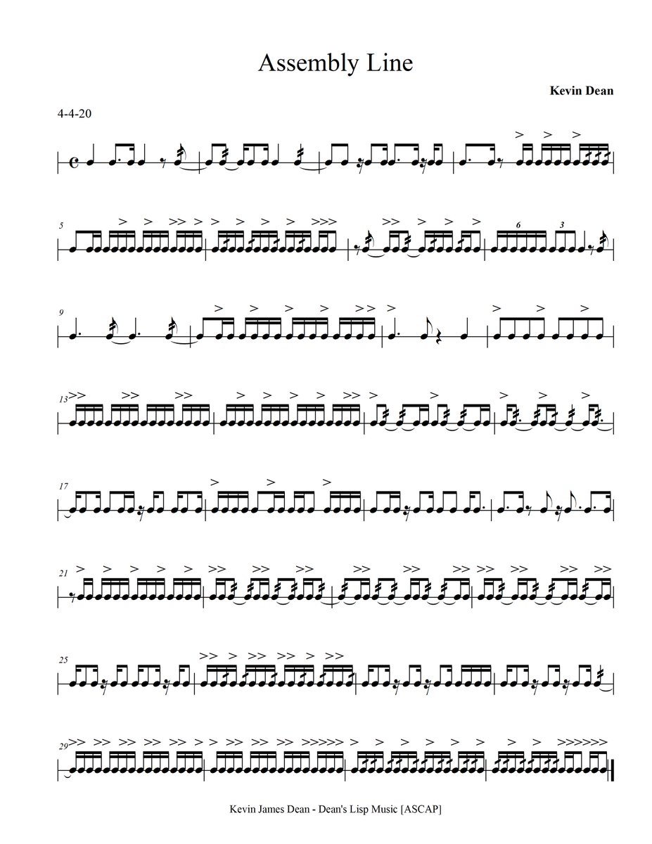 This is the first snare drum solo i ever wrote. It's still my favorite. 

Assembly Line - by Kevin Dean youtu.be/q_-dLeJKqYY