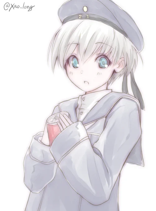 Z1さん。ジュースを飲んで一休み。
#艦これ版深夜の真剣お絵描き60分一本勝負
#艦これ版真剣お絵描き60分一本勝負_20200404 