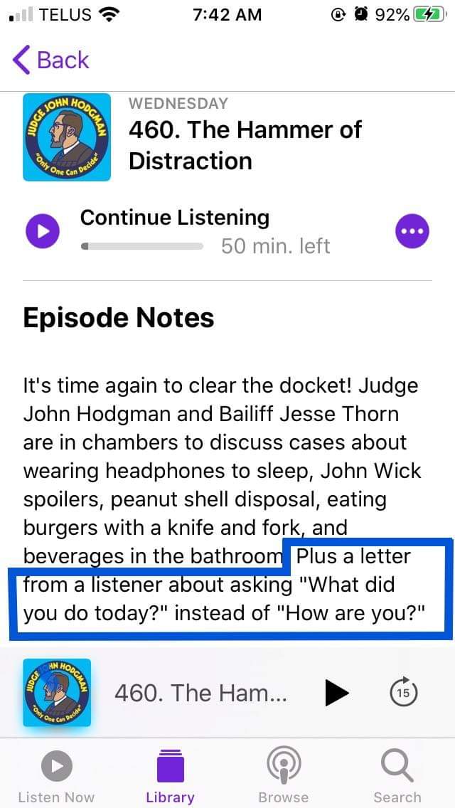 HardKnocksSam's tweet image. best accidental birthday gift! they read my letter on the judge john @hodgman podcast this week. 🥳

check it out. im basically famous now. no big deal.