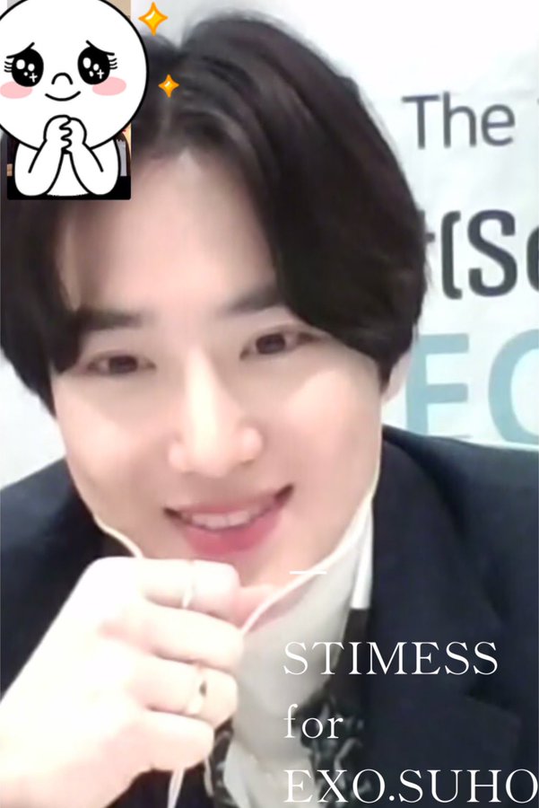 200404  #SUHO    #수호   Video Call FansignOP asked JM if he's tried making dalgona coffee yet, he said no, so she mentioned that Sehun made it during ytd's I Live Alone broadcast and it looked tiring, & Junmyeon said "yeah since it's tiring don't do it" lolol