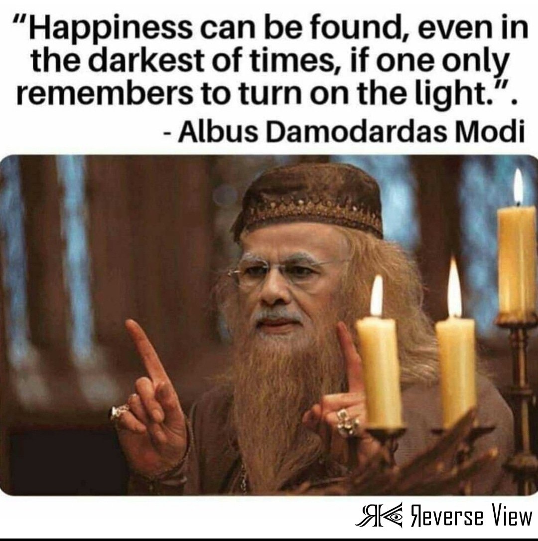reverse_view's tweet photo. Mitron
Yaad rakhna April 5, 9 pm
*LUMOS*

Follow for more interesting stuff

@reverse.view 
#humanbeforereligon #narendramodi #albusdumbledore #harrypottermemes #modimemes #memesdaily #memeindia #indianmemer
https://t.co/3cEMvqEHTu https://t.co/503wpmA1IJ