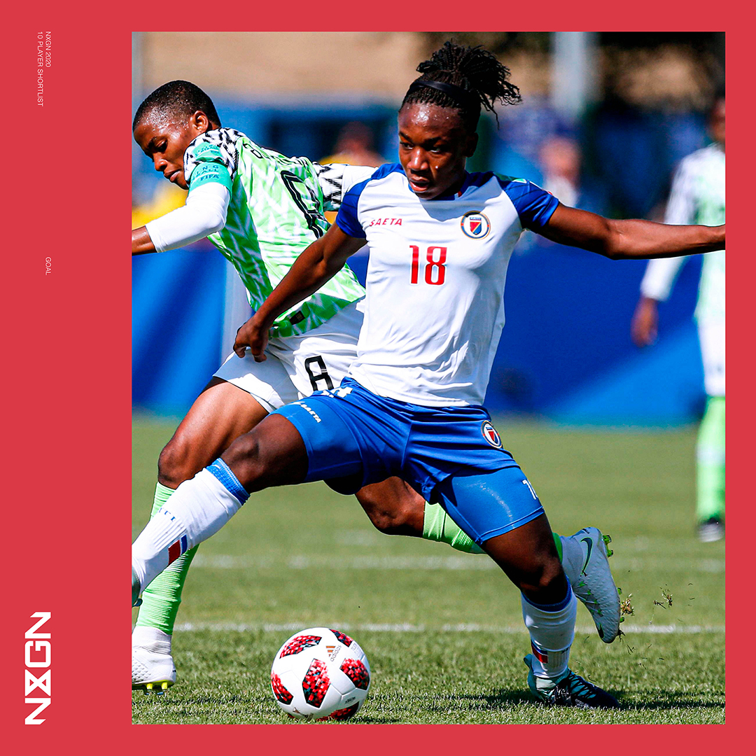 goal's tweet photo. Haiti is not renowned for producing world-class footballers, but in Melchie Dumornay they have something special 🇭🇹

16 years old and already performing at senior level 💪

#5 in our #NxGn 2020 women's list 👏 https://t.co/CVDrTmxY7o