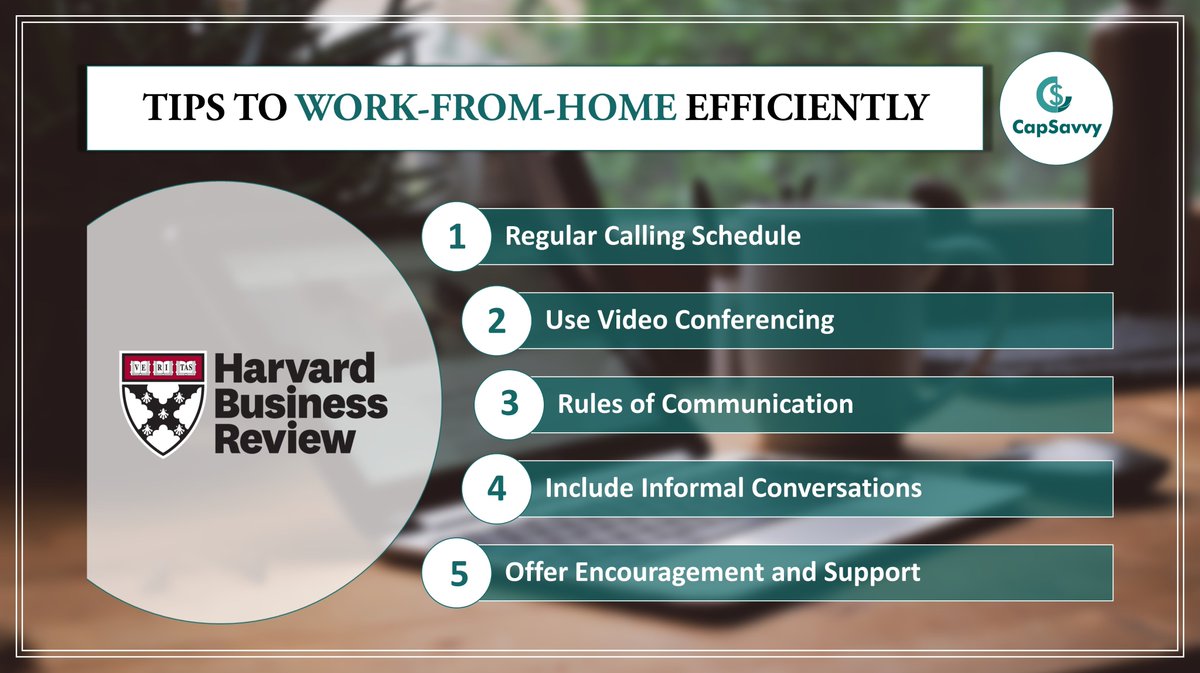 consultcapsavvy's tweet photo. Many businesses have begun working from home. But it can be tricky to keep track of progress when working remotely.

HBR has compiled a few tips that can help team leaders #wfh efficiently.

https://t.co/ccX0sJ868p

#business #management #leadership #workfromhome #capsavvy https://t.co/cNkhxGhhhI