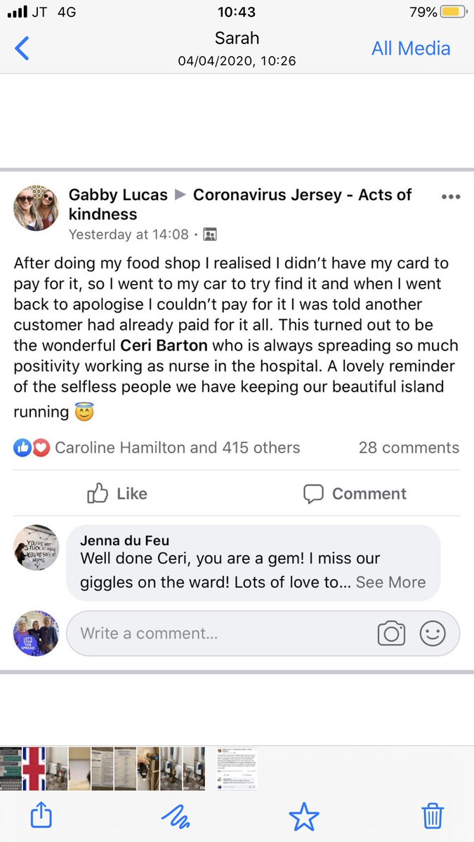 What a lovely post sent to me this morning - so many wonderful acts of kindness ... happening everywhere ... this is one of Jerseys nurses 👏👏👏👏 <a href="/becksherrington/">Rebecca Sherrington RN MSc</a> <a href="/jessiem11898218/">jessie marshall</a> <a href="/GovJersey/">Government of Jersey</a> @RobSainsbury4