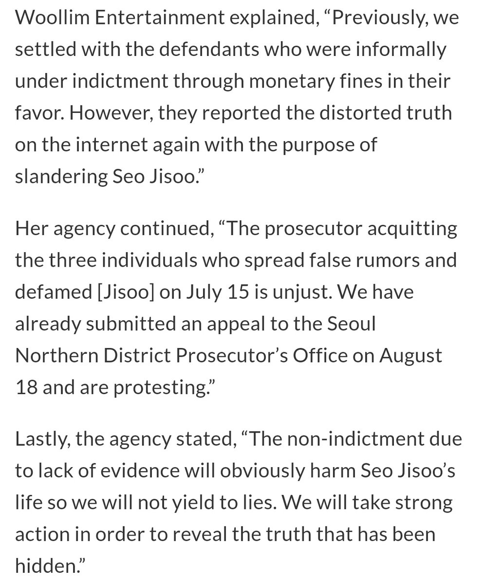 9. jisoo's alleged scandal during debut. woollim took her out of the debut promotions and one comeback after she was accused of sexual abuse, rape, assault & morethis was all proved to be false and woollim did go against the accusers in court but they were aquitted