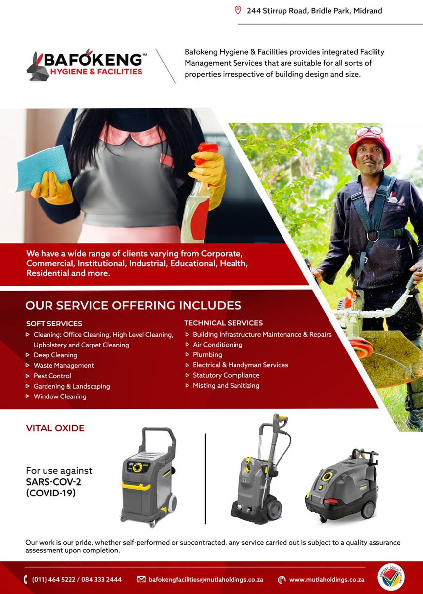 Mutla_Holdings's tweet photo. Hygiene is key if we want to beat Covid- 19. We are doing our part in keeping you safe and clean. Please do share with friends and family so we can fight the spread together.
#WeStandandfight #Covid19 #WeareOne #BafokengHygiene&amp;facilities https://t.co/IPwnwW2U37