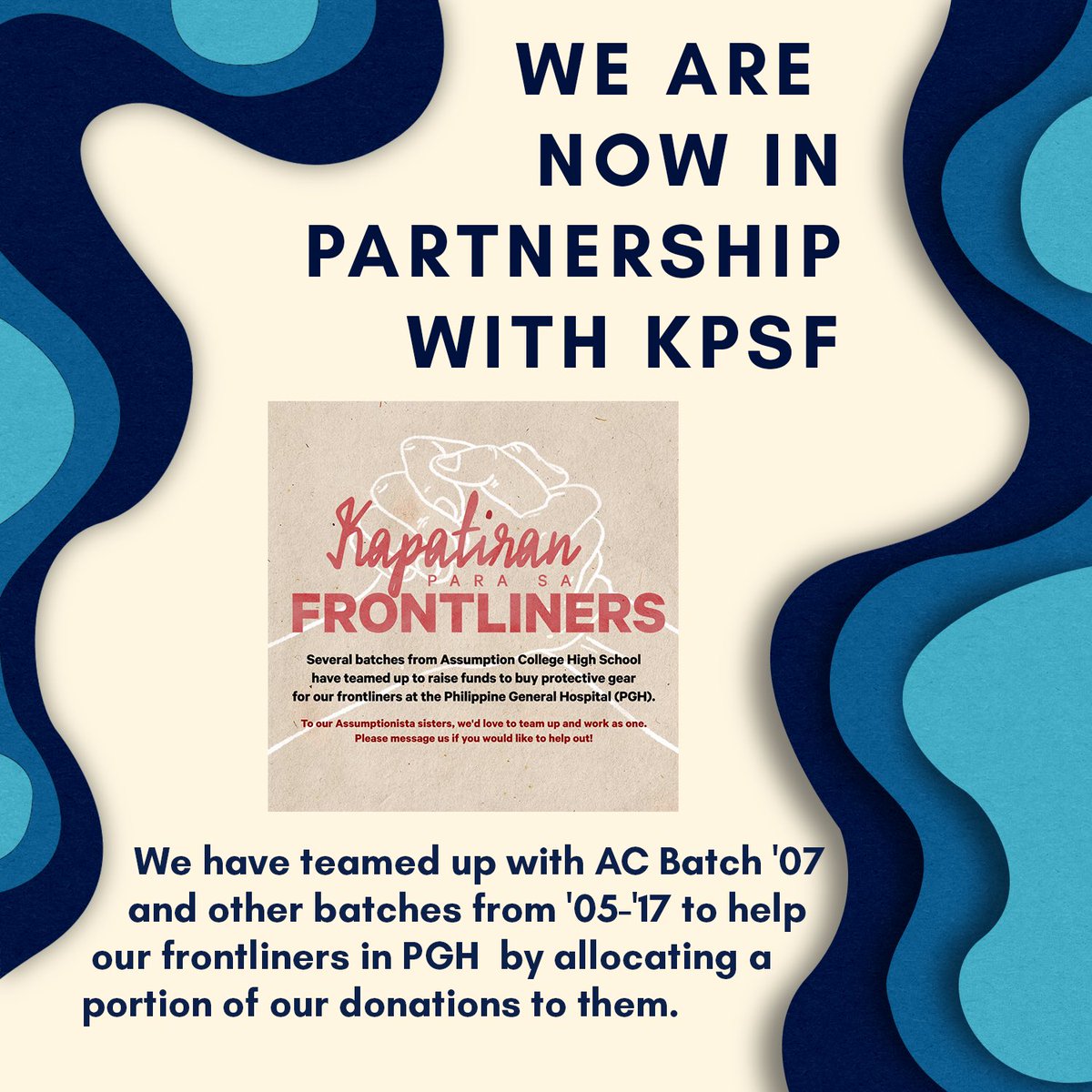 ACHSBatch2018's tweet photo. AC Batch 2018 is currently hosting a fundraiser for the benefit of a few organizations geared to help frontliners battle #covid19ph. Help out! https://t.co/lillupWi2w