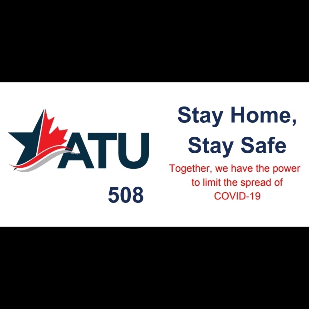ATU508Pres's tweet photo. @ATU508 is asking all riders to only use public transit for essential reasons. Come on Halifax stay home, stay safe we can stop the spread of COVID-19.  #FlattenTheCuve https://t.co/yaqcV9w45B