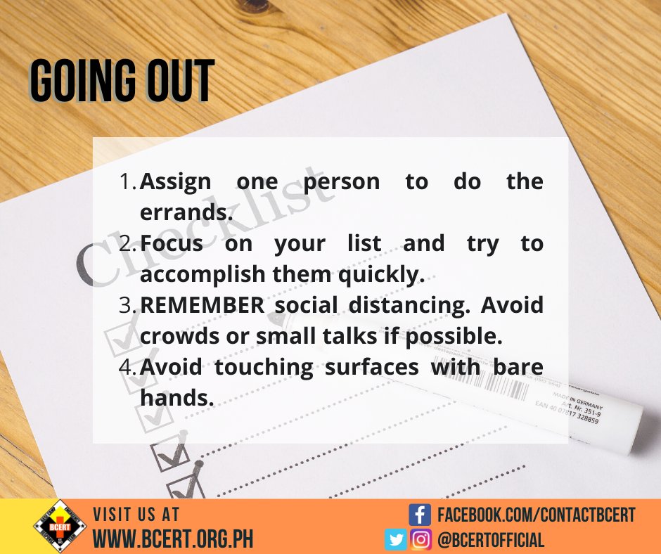 BCERTOfficial's tweet photo. Little ways you need to do when you're about to go out for errands, going out , and going back home.

This little ways will help protect yourself, significant ones and others.

Visit us at https://t.co/oB7LDlyXzx

#bcertWAYS
#staySAFE https://t.co/0IkiPE1xAL