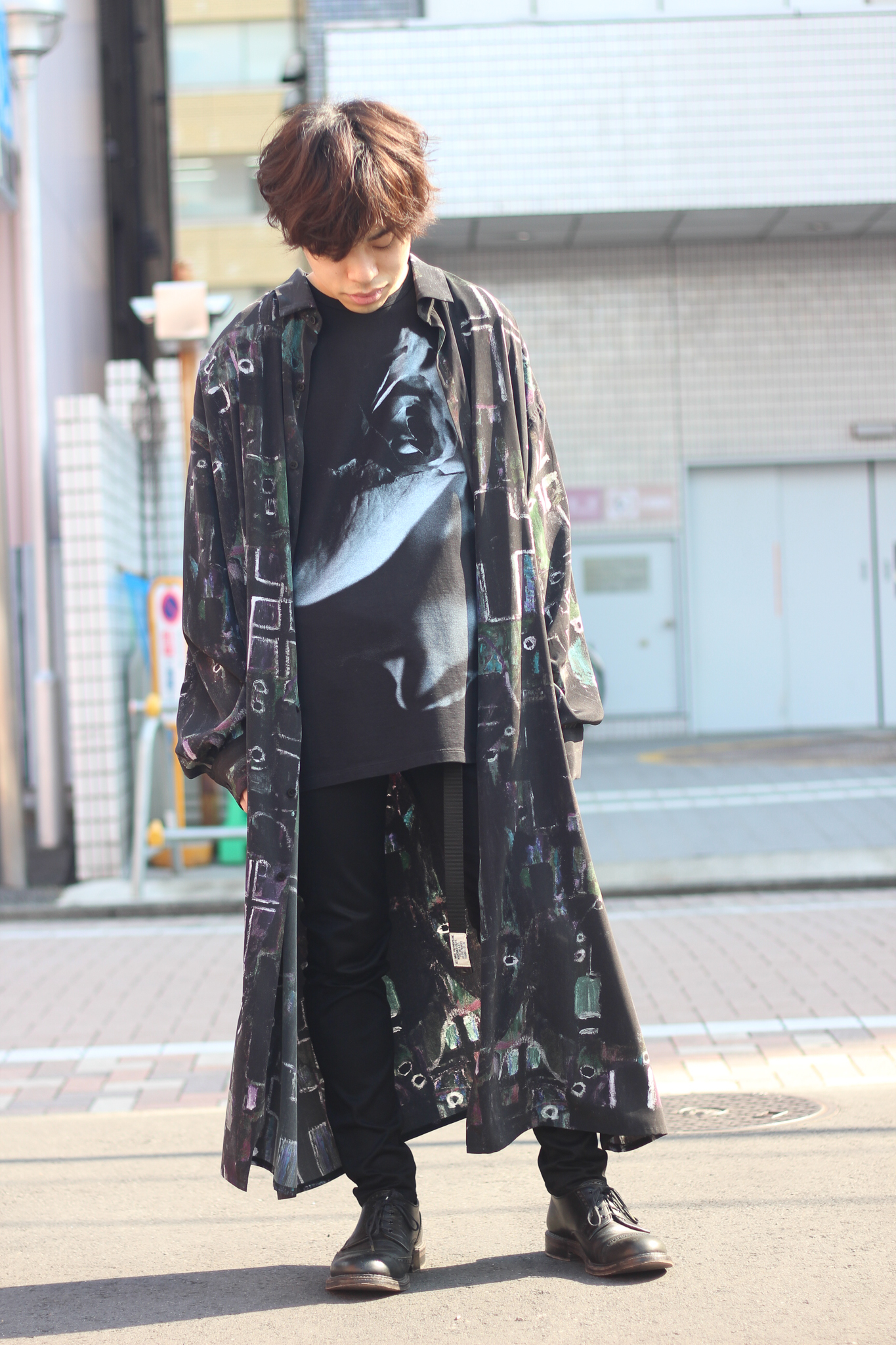 石見銀山 LAD MUSICIAN 19SS ROSE柄ロングジャケット BLUE 新品