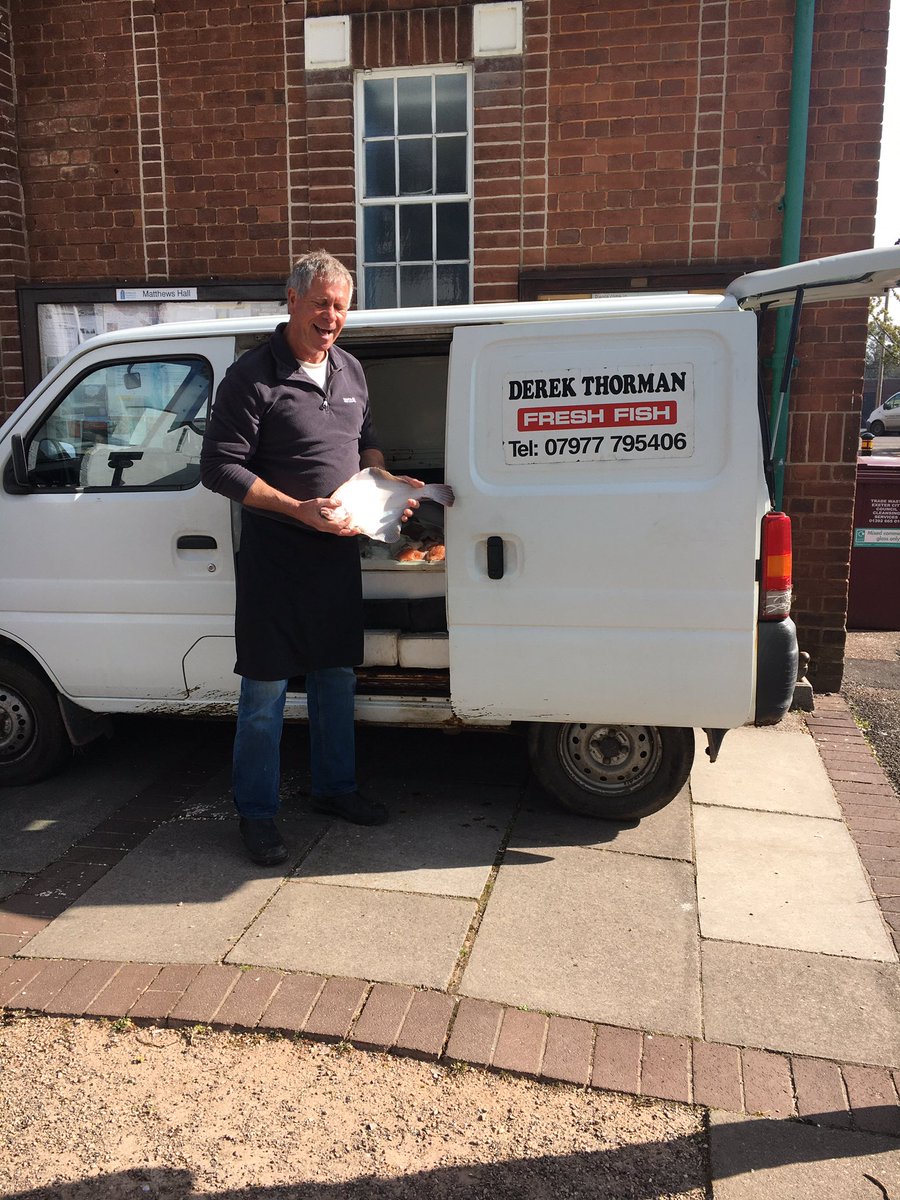 t’s a beautiful day for staying home and staying safe. If, however, you need fish, Derek the fish man is outside Matthews Hall this morning until 1pm. As he is every Saturday. 
#shoplocal #supportsmall #derekthefishman #topsham #smallbusiness #exeestuary