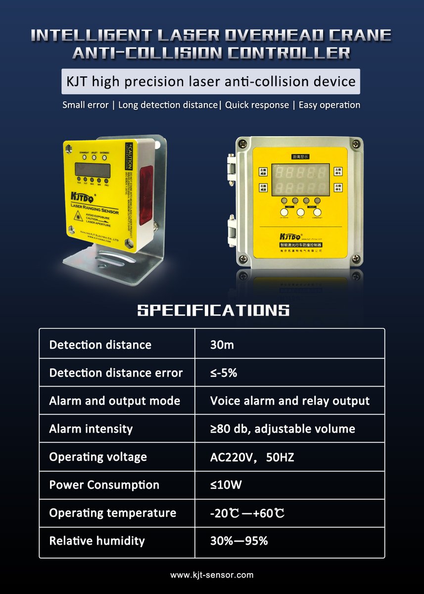 kjtchina's tweet photo. KJT anti-collision device for overhead crane

#overheadcrane #anticollisiondevice #lasersensor #laserrangesensor #laserrangingsensor #kjtsensor #intelligentanticollisiondevice #anticollisioncontroller #electric #Automation https://t.co/3PX9MRTsE7