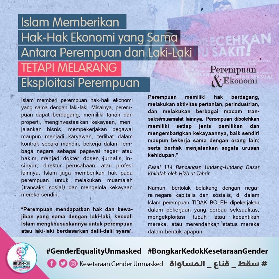 Rinisrini1's tweet photo. dari pada memperjuangkan kesetaraan gender yang nyaris nihil, mending mendongkel akar masalahnya !! #MuslimahTolakGenderEquality  !! #UninstallFeminisme https://t.co/JayYCjRa8N