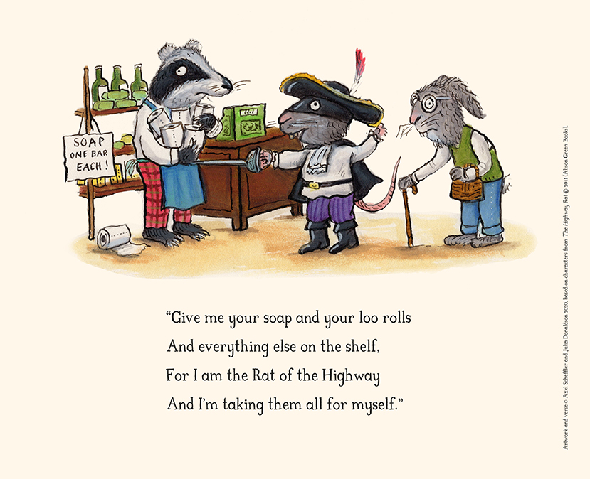 We hope you enjoy these reimagined images and verses from  #JuliaDonaldson and  #AxelScheffler most-loved books and characters in light of the current times we all find ourselves in  #inthistogether  #rhymesforthetimes