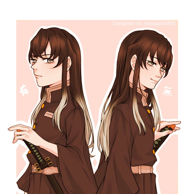 梨緒さんがTwitterに投稿した時透無一郎(鬼滅の刃)のイラスト。
