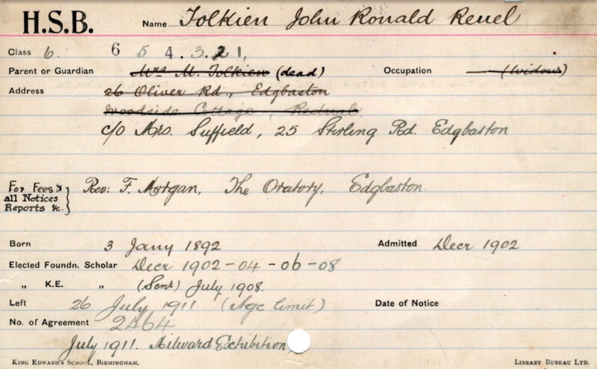 KEArchive's tweet image. #Archive30 #Acollection 
Today’s choice has to be our #Tolkien collection. JRRT Tolkien left @KESBham for @ExeterCollegeOx in July 1911