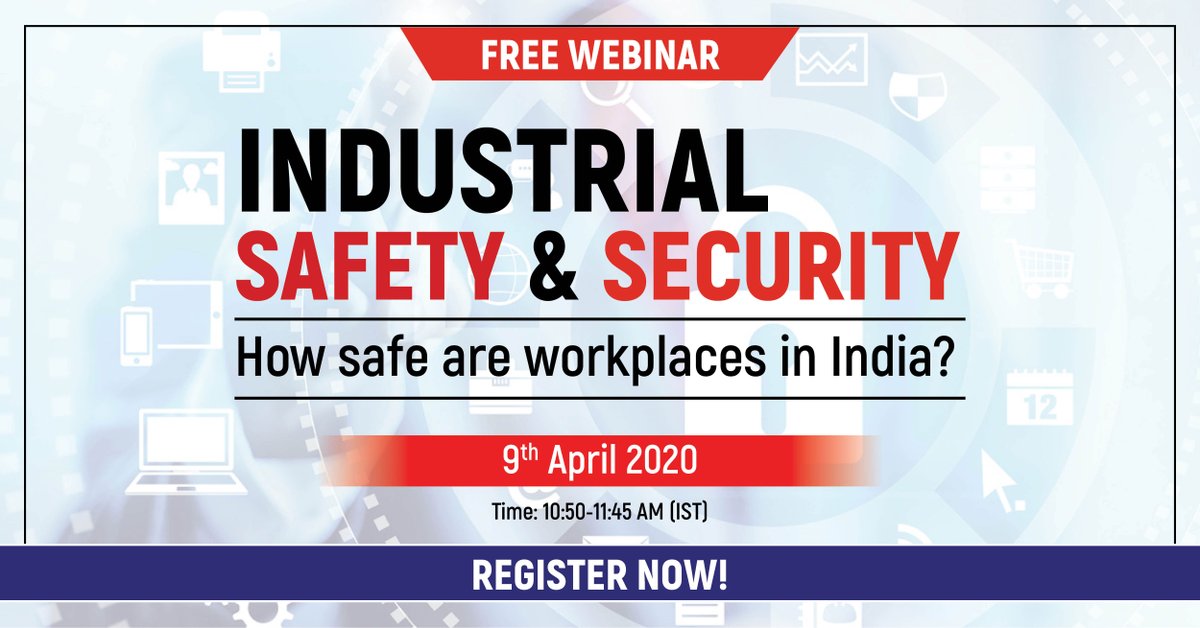 ipfonline's tweet photo. First Industrial Products Finder webinar on [Industrial Safety &amp; Security] is scheduled on 9th April 2020 at 10:50AM (IST)
Register for the Free Webinar now!
https://t.co/lp0aY8Skxo

#IPFOnline #IndustrialProductsFinder #IndustrialSafety #IndustrialSecurity #Webinar #IPFWebinar https://t.co/wCM25n540t